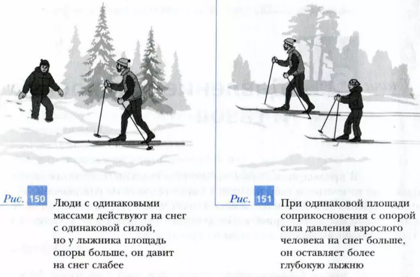 Площадь соприкосновения и сила давления