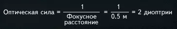 Формула вычисления оптической силы линзы